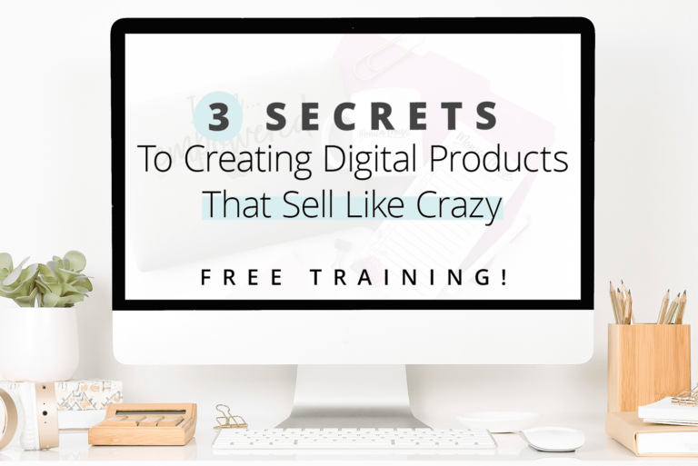 3 Secrets to Creating Digital Products that Sell Like Crazy mockup imac image