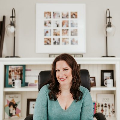 Monica Froese sitting at desk