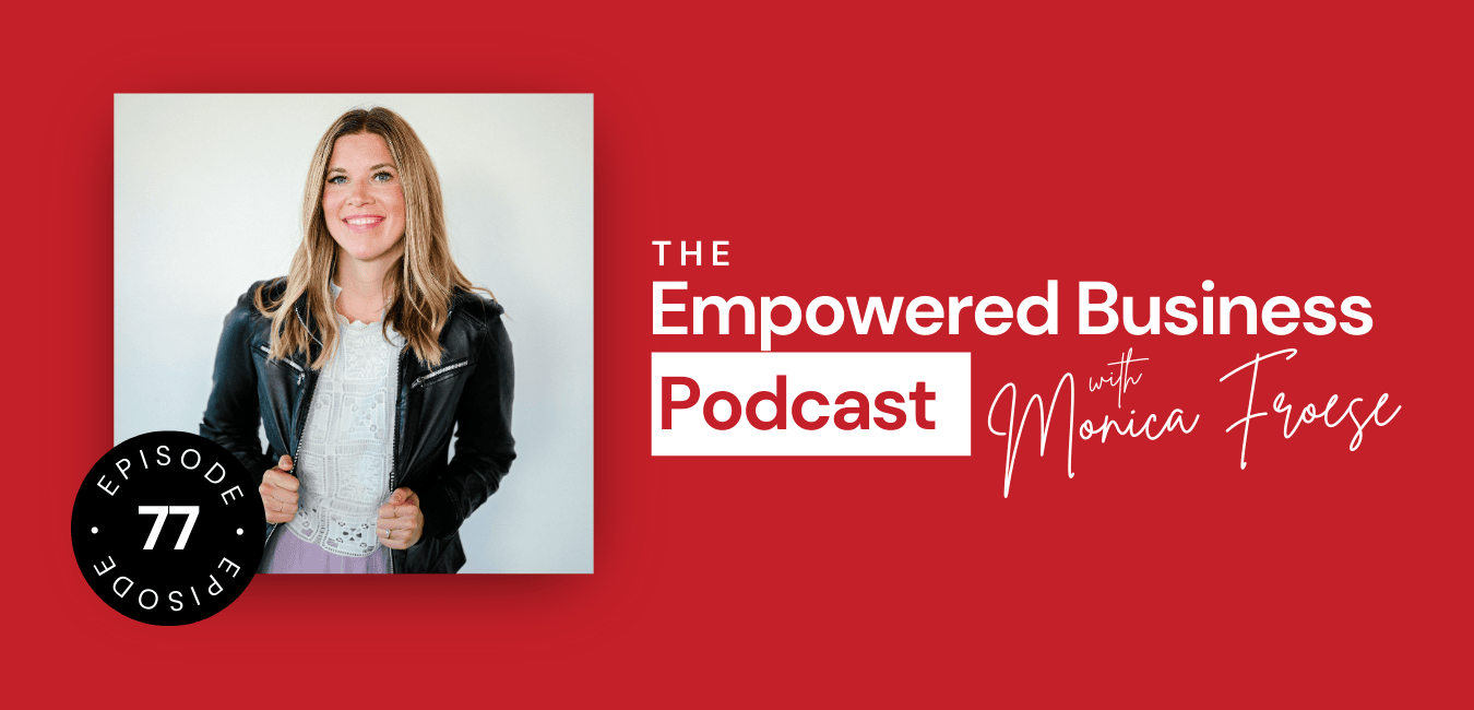 podcast banner picture for episode 77 of the Empowered Business Podcast with Gemma Bonham-Carter talking about digital products. and AI.